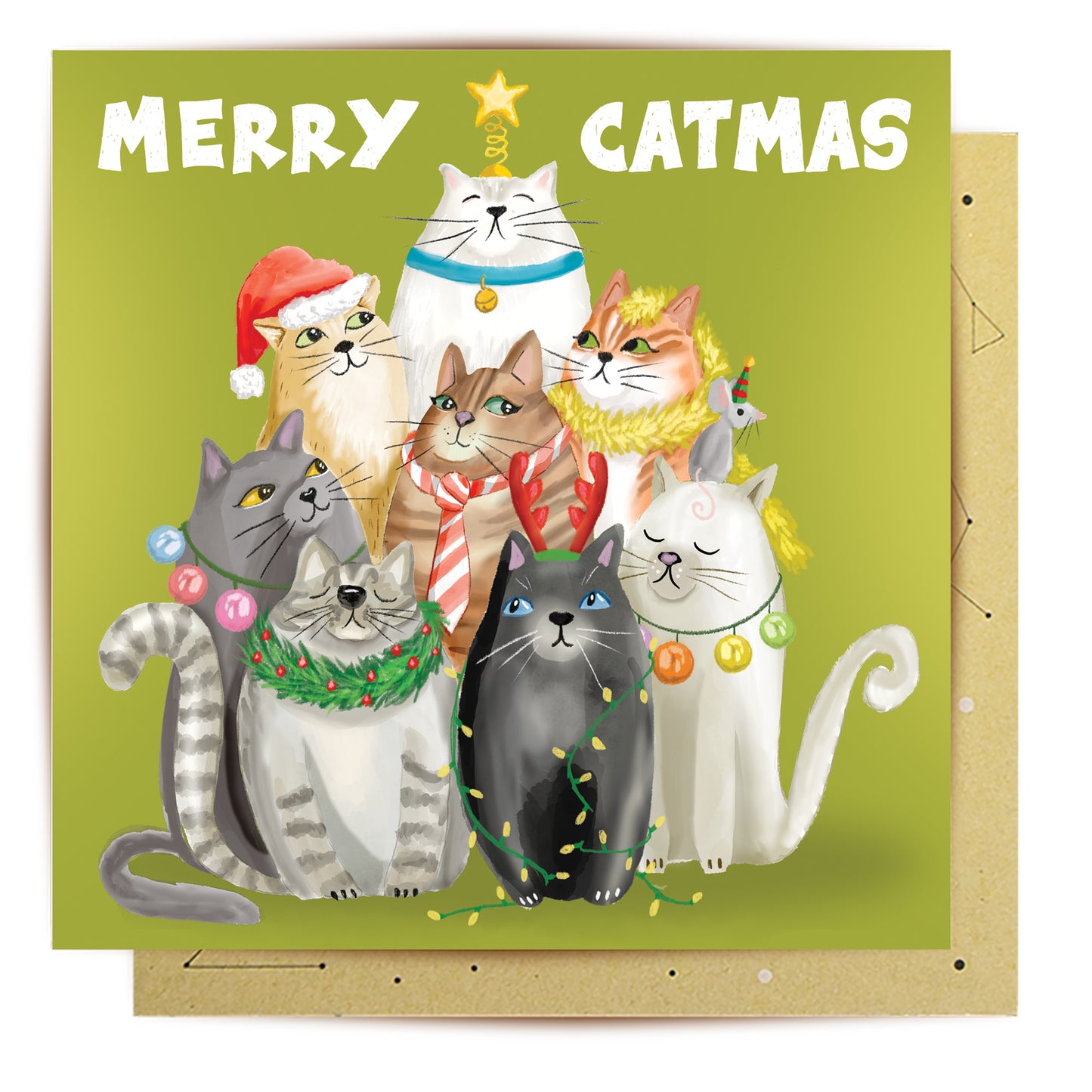 Greeting Card Merry Catmas Cutie