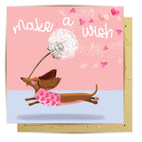 Greeting Card Make a Wish Dachshund