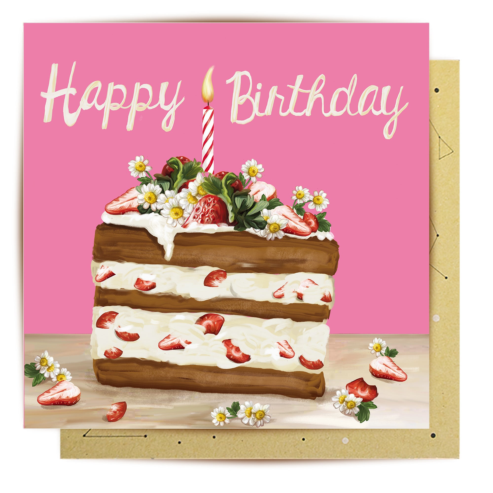 Greeting Card Strawberry Cake