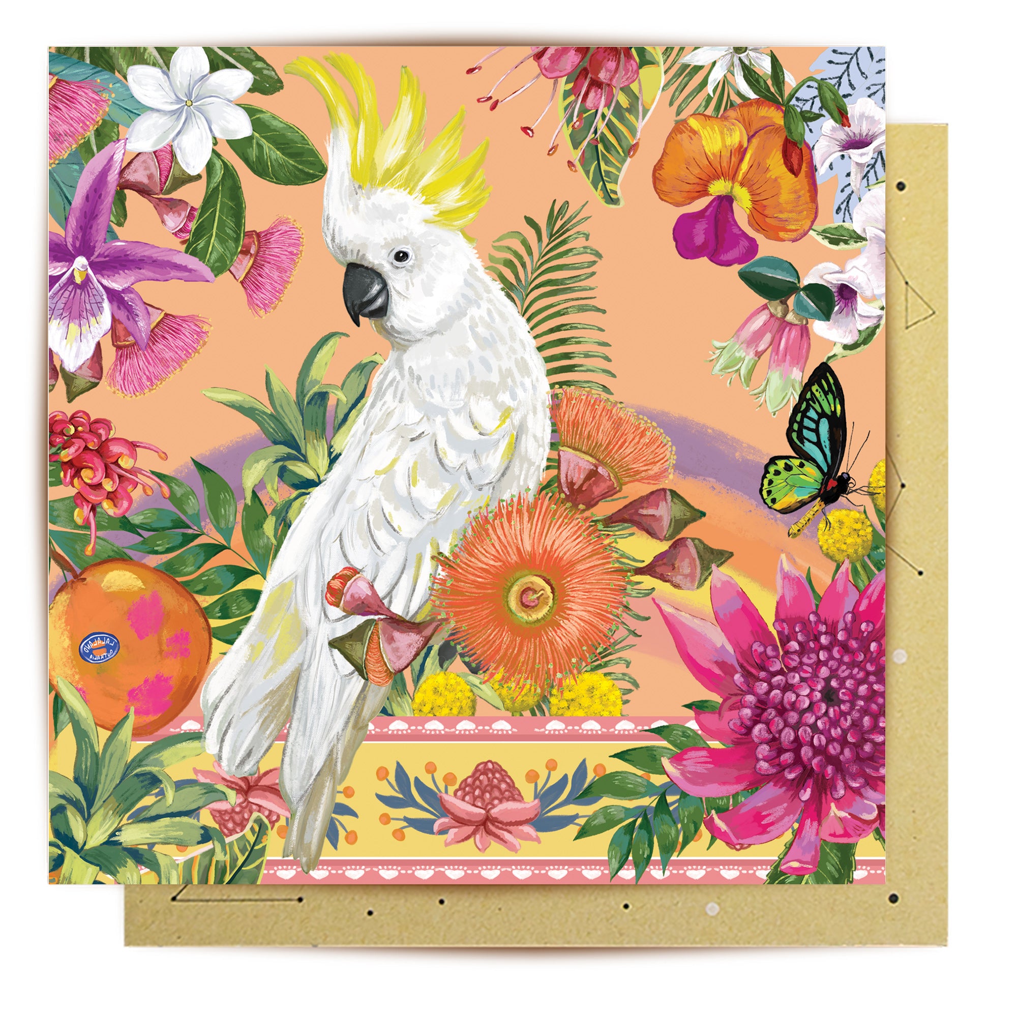 Greeting Card Tropicana Cockatoos