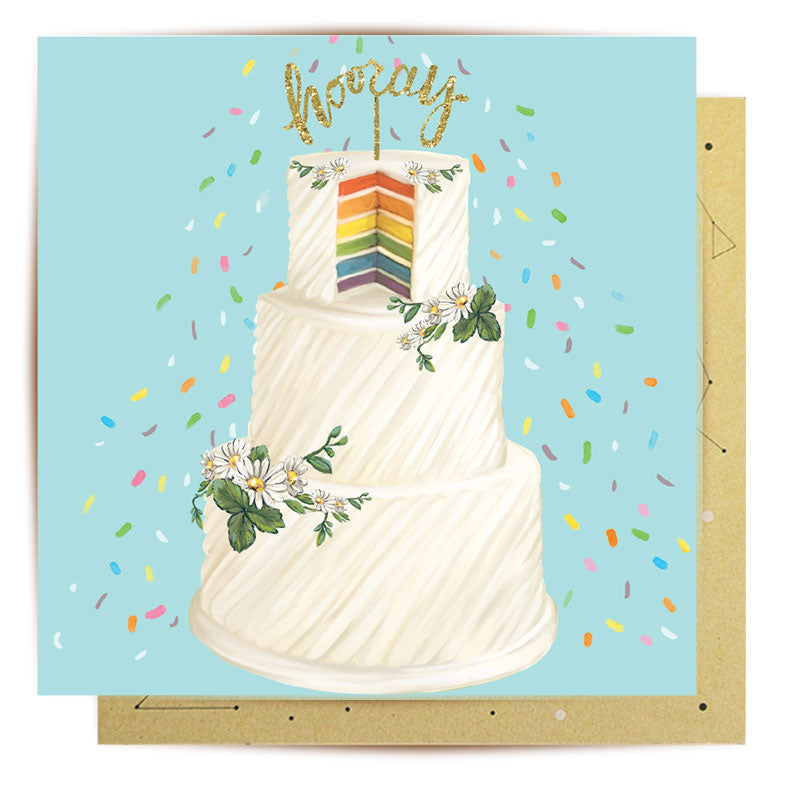 Greeting Card Hooray Wedding Cake