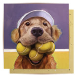 Greeting Card Labrador Tennis