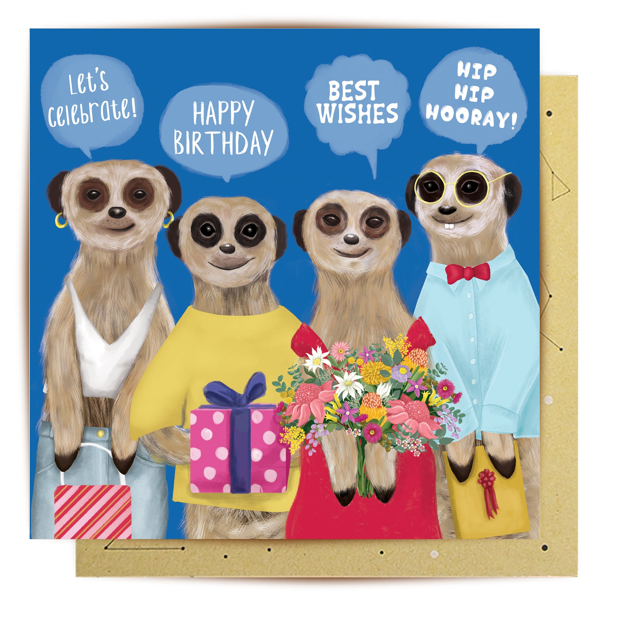 Greeting Card Meerkats Celebration