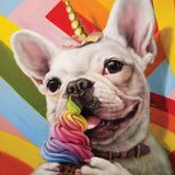 Greeting Card Rainbow French Bulldog