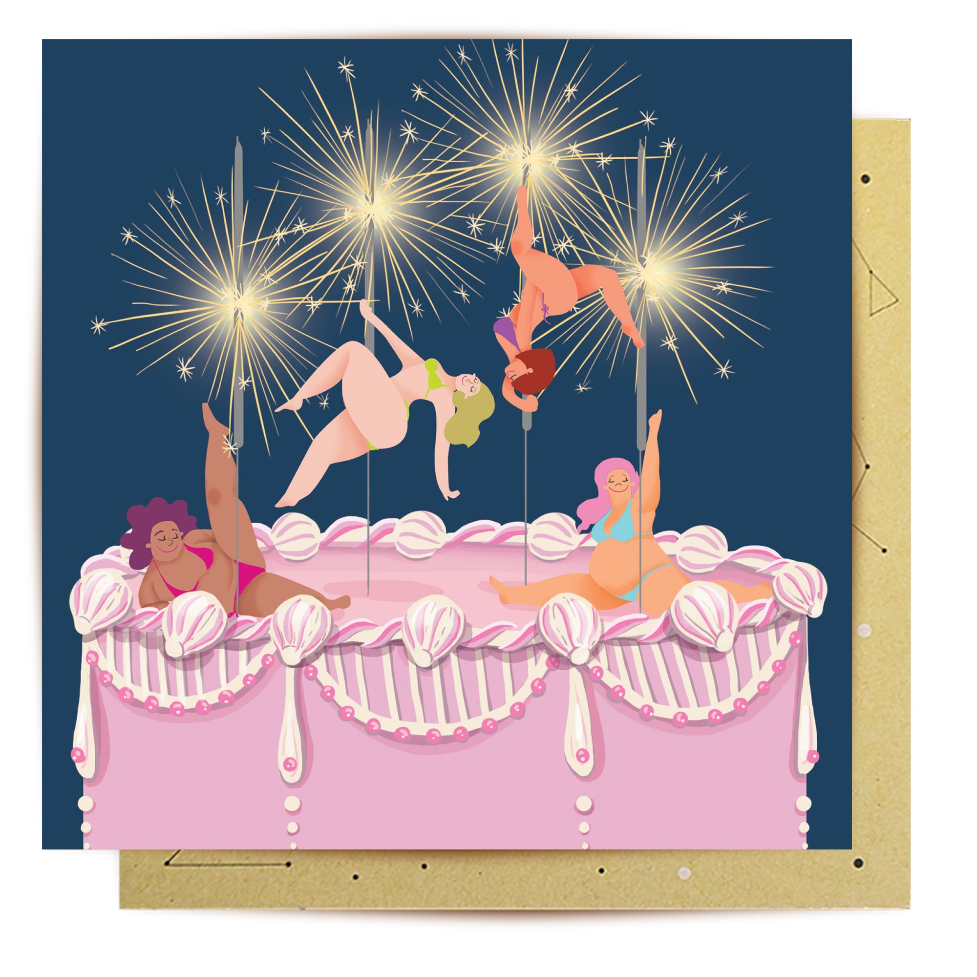 Greeting Card Pole Dancer Cake