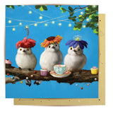 Greeting Card Flower Hat Birds