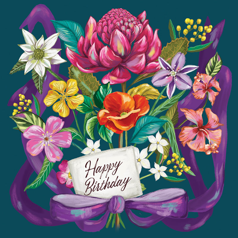 Mini Card Happy Birthday Bouquet