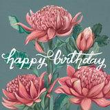 Mini Card Happy Birthday Waratah