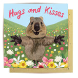 Greeting Card Quokka Hugs And Kisses