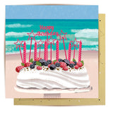 Greeting Card Pavlova Candle Beach