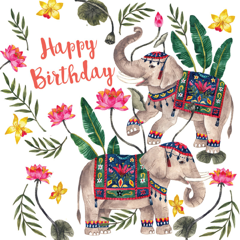 Mini Card Happy birthday Elephants