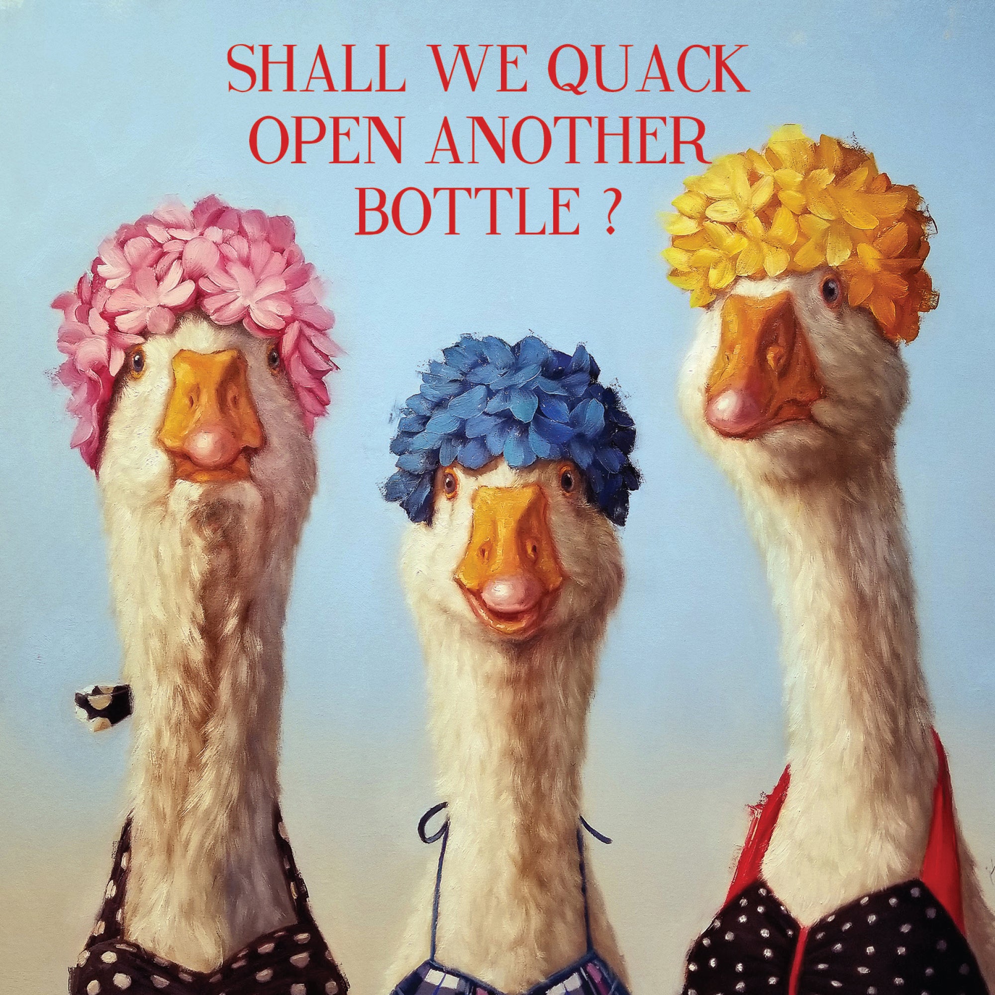 Greeting Card Quack Open A Bottle