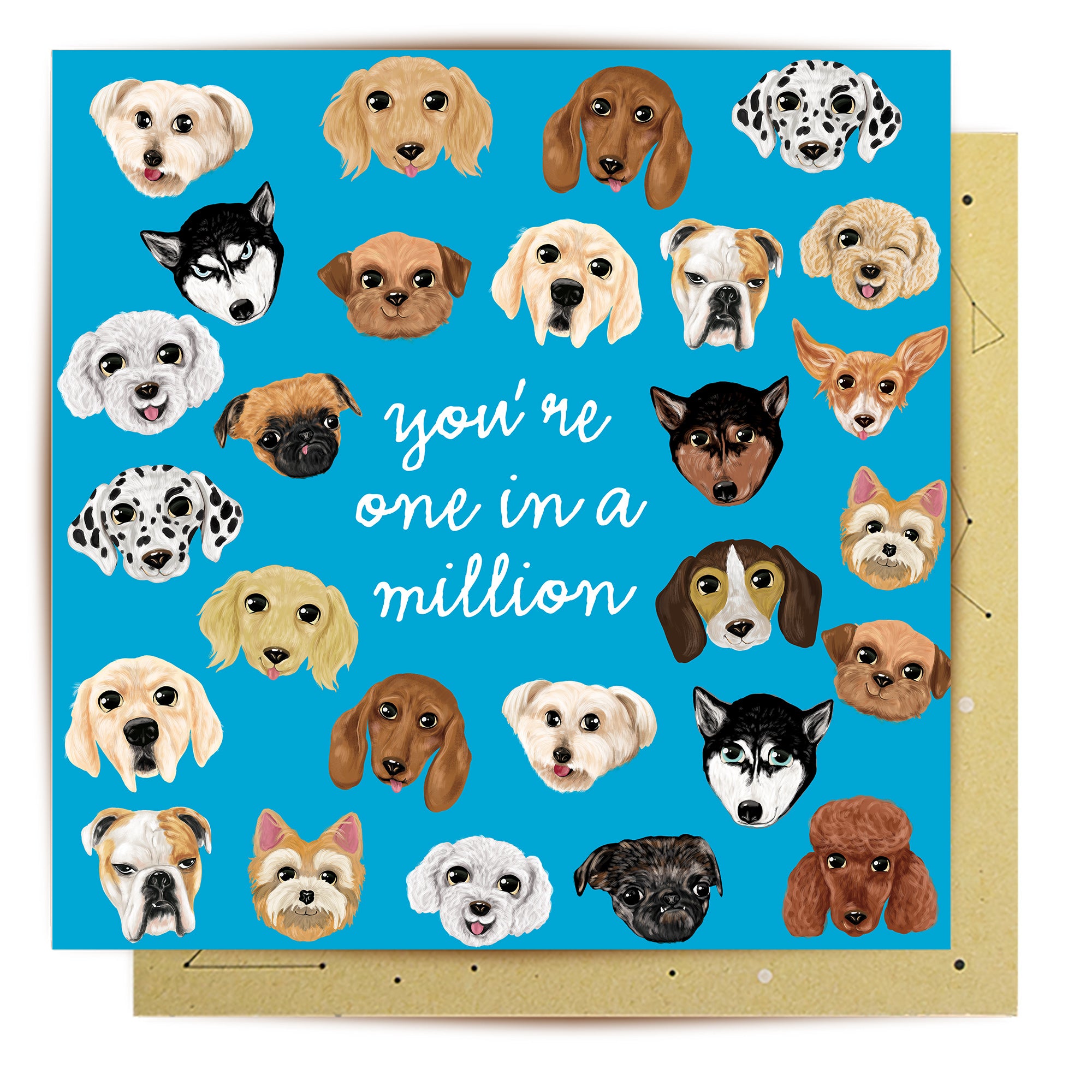 Greeting Card One In A Million Dogs