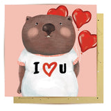 Greeting Card Wombat Love