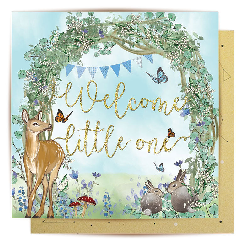 Greeting Card  Welcome Baby Blue